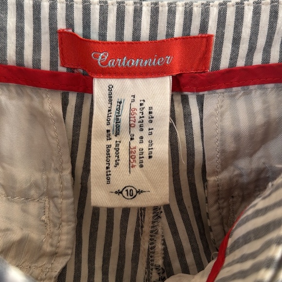 Cartonnier by Anthropologie Stitched Striped  Rainbow Embroidered Pants size 10 - Picture 6 of 7